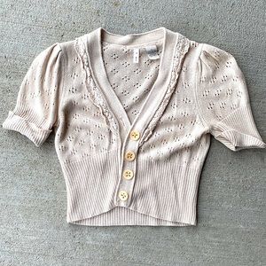 Anthropologie Cream Knit Cardigan